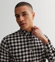 Only & Sons Stone Check Long Sleeve Oxford Shirt